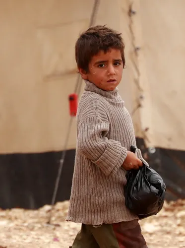 Syrian refugee boy